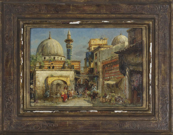 Carl Wuttke - Marktstraße in Damaskus - Frame image