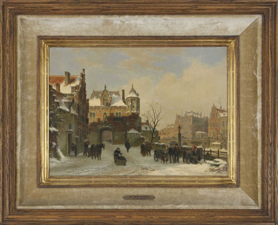 Bartholomeus Johannes van Hove - Winterliche Stadtansicht - Frame image