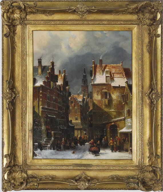 Charles Leickert - Winterliche Stadtansicht - Frame image