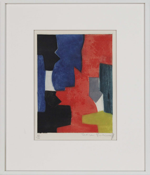 Serge Poliakoff - Composition bleue, rouge, verte et noire - Frame image