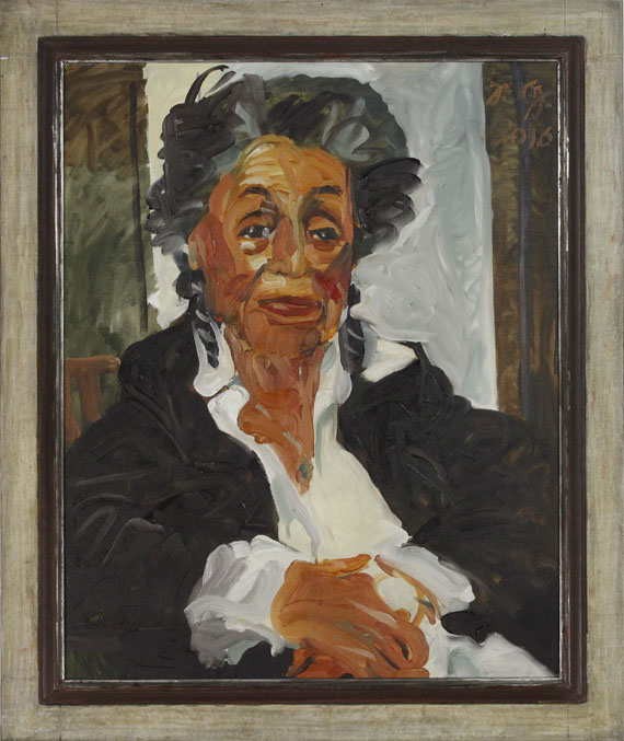 Johannes Grützke - Porträt Lea Rosh - Frame image