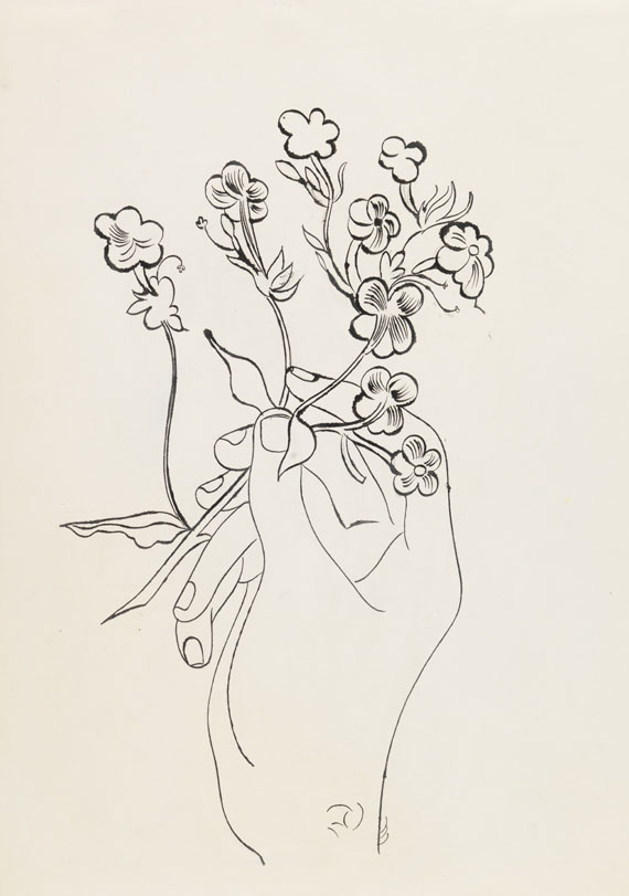 Andy Warhol - Hand and Flowers