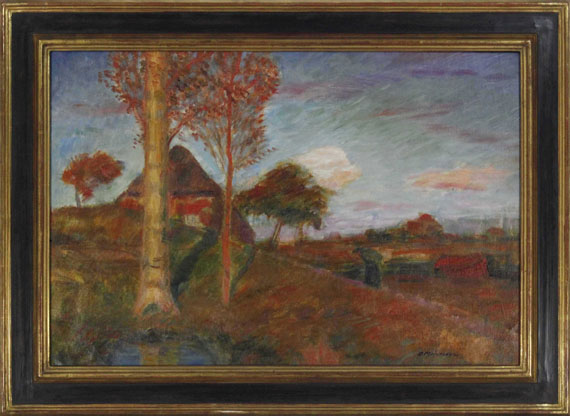 Otto Modersohn - Herbstliche Abendsonne im Moor - Frame image