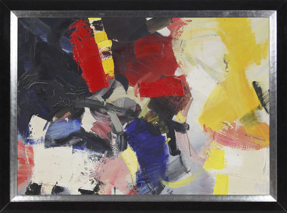 Jean Miotte - Composition rouge, bleue, jaune et noir - Frame image