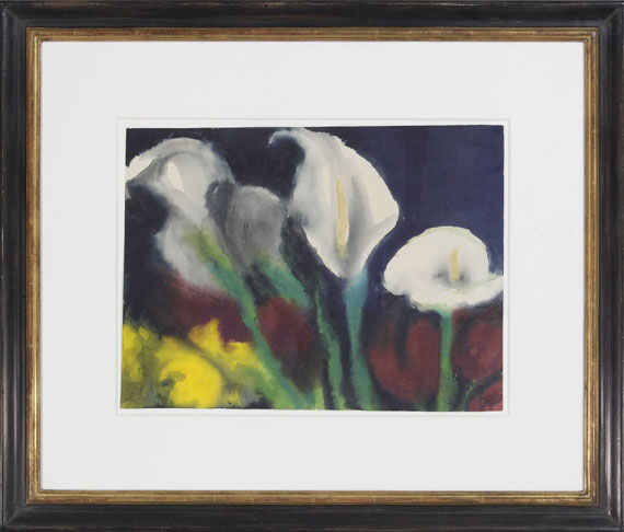 Emil Nolde - Weiße Calla über roten und gelben Blüten - Frame image