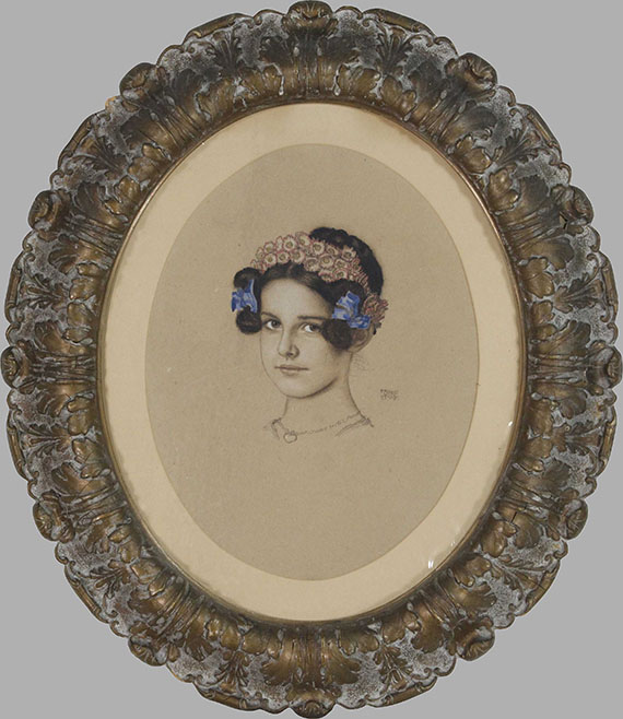 Franz von Stuck - Bildnis der Tochter Mary als Frühlingskönigin - Frame image