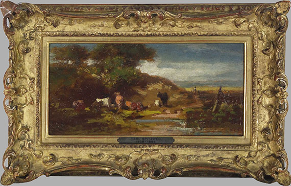 Carl Spitzweg - Landschaft mit Kühen - Frame image