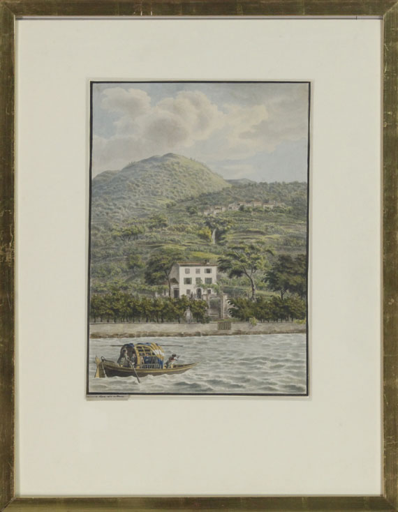 Heinrich Adam - Die Villa Artaria am Comer See - Frame image