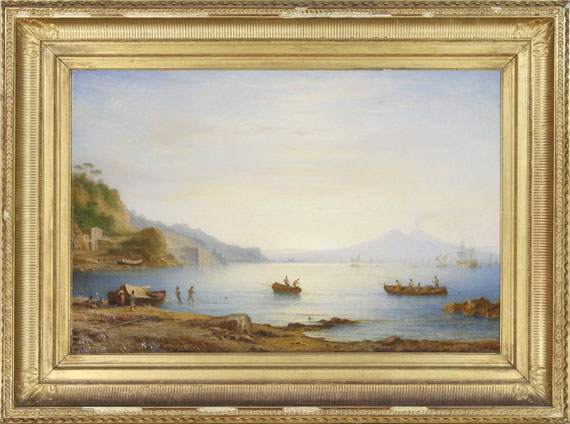 Carl Morgenstern - Bucht vor Neapel mit Blick auf den Vesuv - Frame image