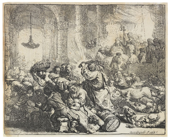 Harmenszoon Rembrandt van Rijn - Christus, die Händler aus dem Tempel treibend