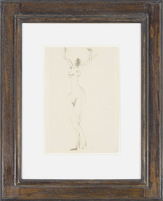 Ernst Ludwig Kirchner - Tanzender weiblicher Akt im Atelier - Frame image