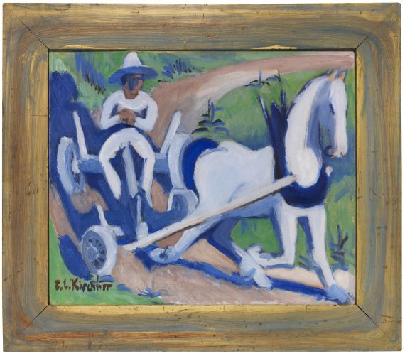 Ernst Ludwig Kirchner - Bauernwagen mit Pferd - Frame image