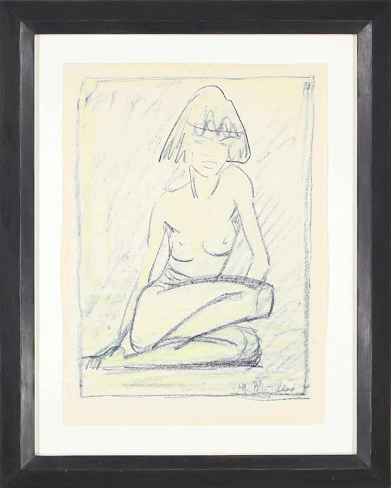 Otto Mueller - Sitzender weiblicher Akt - Frame image