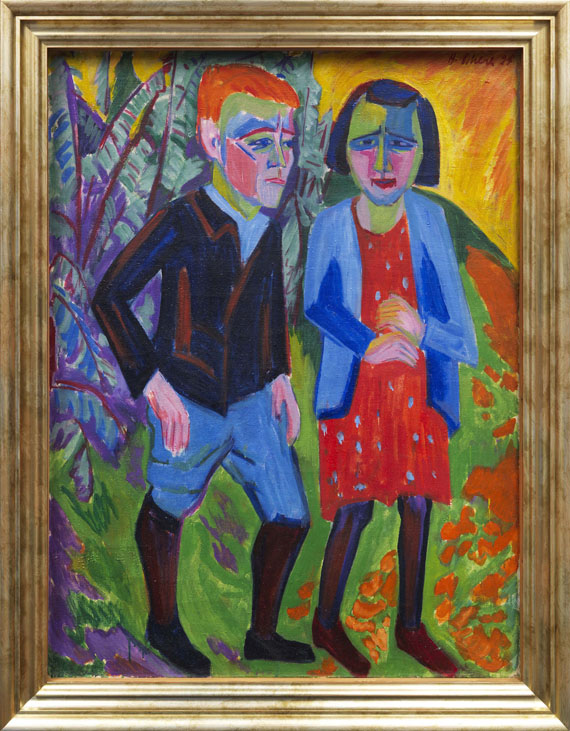 Hermann Scherer - Paar in der Landschaft (recto), Porträt eines Mannes mit einer Pfeife (verso) - Frame image