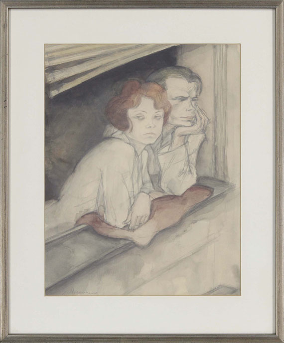Jeanne Mammen - Paar auf der Fensterbank - Frame image