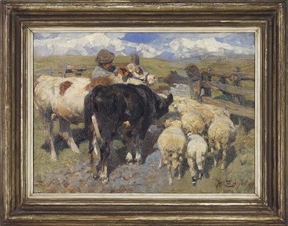 Zügel - Kühe und Schafe am Gatter