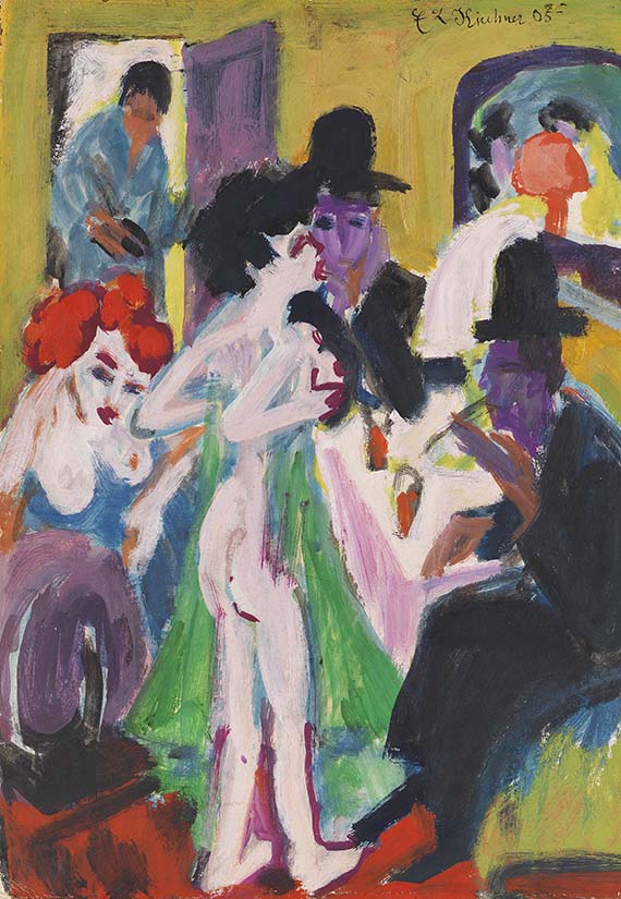 Ernst Ludwig Kirchner<br />Im Bordell, 1913/1920