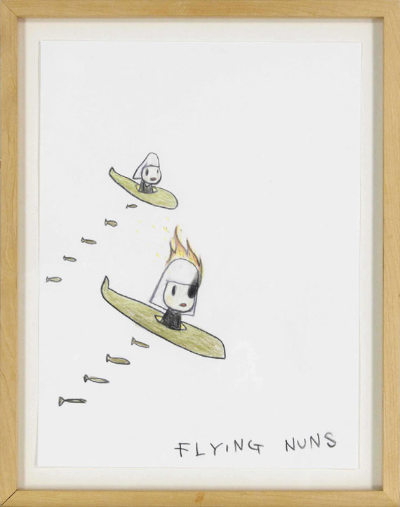 Yoshitomo Nara - Flying Nuns - Frame image