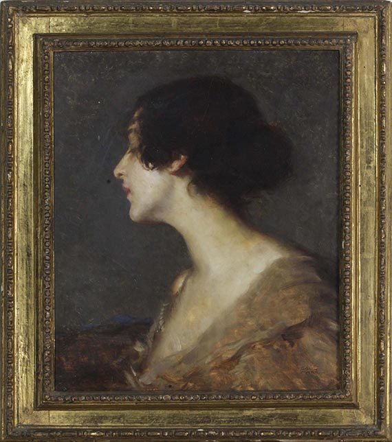 Carl von Marr - Porträt einer Dame (Dora von Marr?) - Frame image