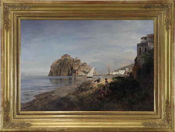 Oswald Achenbach - Ischia mit Blick auf das Castello Aragonese - Frame image