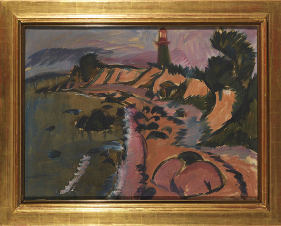 Ernst Ludwig Kirchner - Fehmarnküste mit Leuchtturm - Frame image