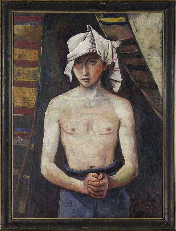 Karl Hofer - Jüngling mit Kopftuch - Frame image