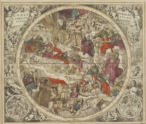 Andreas Cellarius - 3 Himmelskarten, Ausgabe Schenk und Valk
