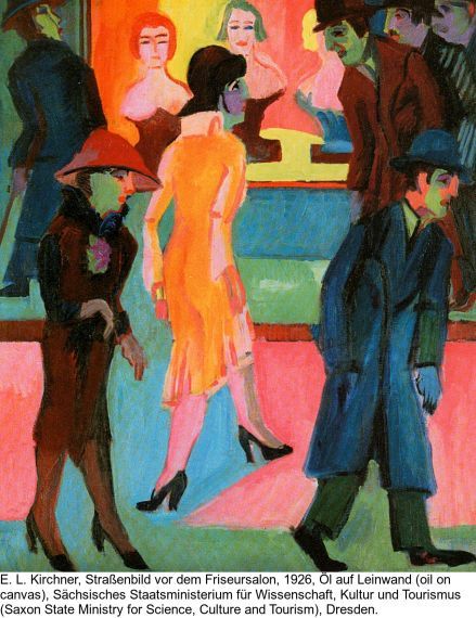 Ernst Ludwig Kirchner - Straßenszene (Passanten auf der Straße) - 