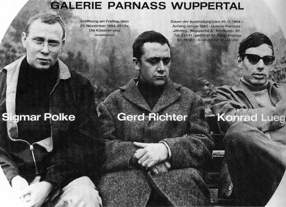 Illustration for: Exhibition poster: New Realists, Sigmar Polke, Gerhard Richter, Konrad Lueg, Galerie Parnass, Wuppertal, November-December 1964. © Gerhard Richter 2025 (06052025) / The Estate of Sigmar Polke, Cologne / VG Bild-Kunst, Bonn 2025