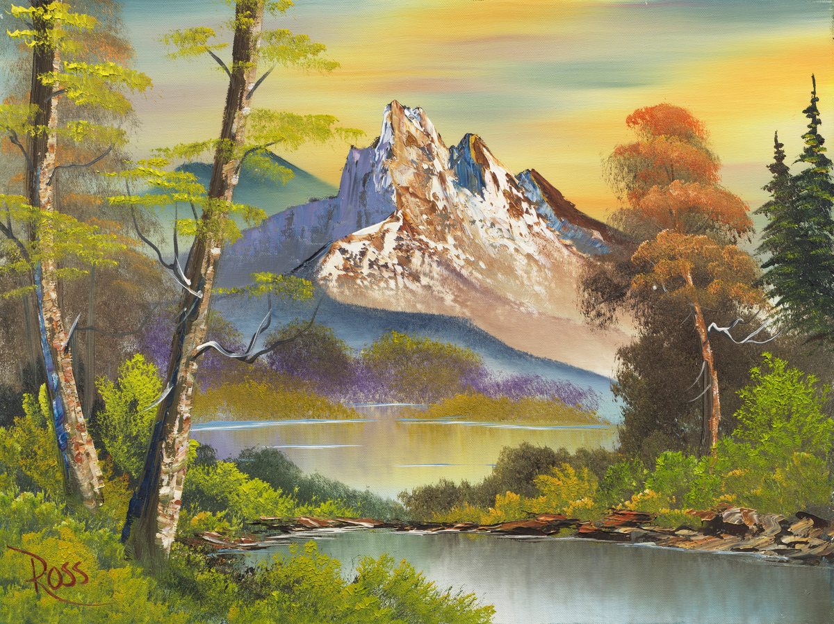 Bob Ross, Mountain Splendor, 1986