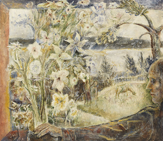 Albert Bloch - Flowers in a White Night (Beata tranquillitas)