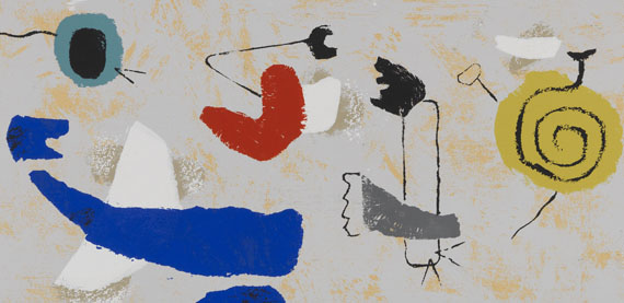 Willi Baumeister - Schwebend. Fries mit gelber Spirale - 