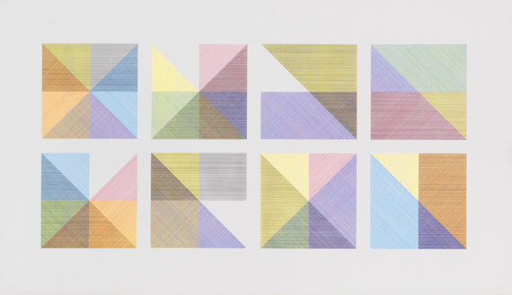 Sol LeWitt - Eight Squares with a Different Color in Each Half Square (Divided Vertically and Horizontally) Composite