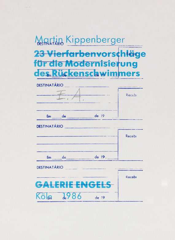 Martin Kippenberger - 23 Vierfarbenvorschläge für die Modernisierung des Rückenschwimmers - 