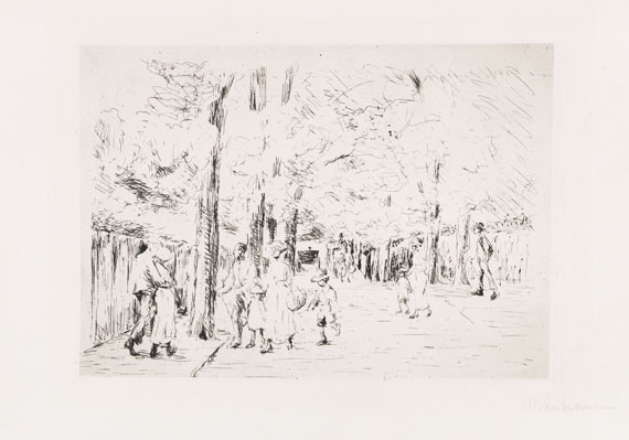 Max Liebermann - Zu Goethes Gedichten. Straße in Wannsee. Eislauf - 