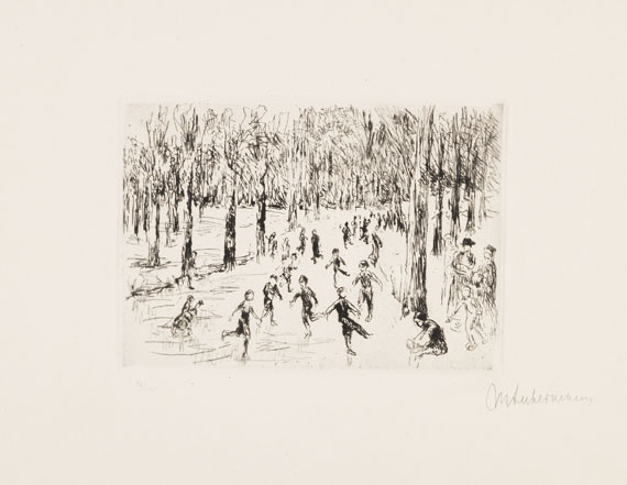 Max Liebermann - Zu Goethes Gedichten. Straße in Wannsee. Eislauf - 