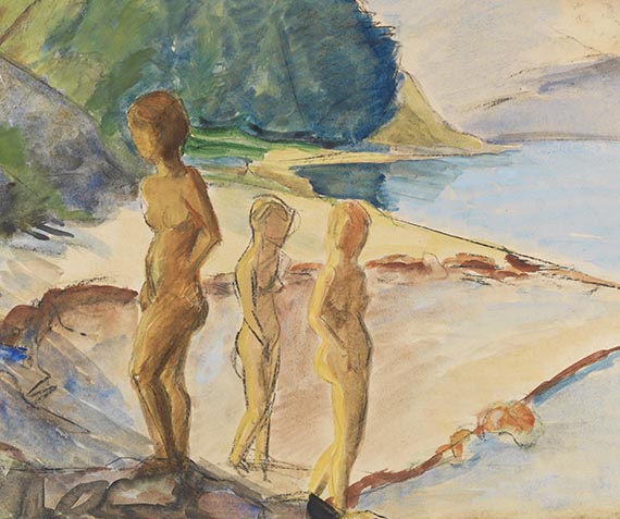 Erich Heckel - Drei Frauen am Strand