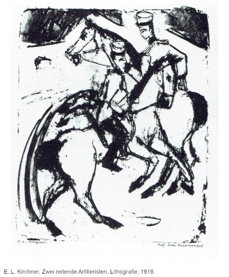 Ernst Ludwig Kirchner - Zwei Frauen und zwei Offiziere im Café - 