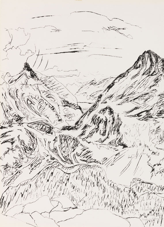 Erich Heckel - Berge im Engadin