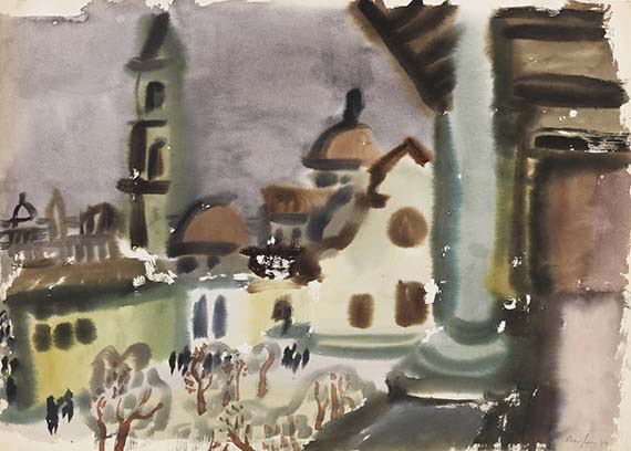Eduard Bargheer - Blick auf Florenz / Italienische Stadtansicht - 