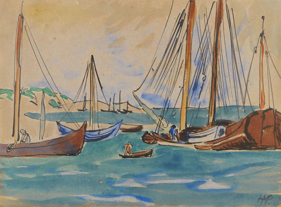 Hermann Max Pechstein - Neben dem Hafen von Nidden