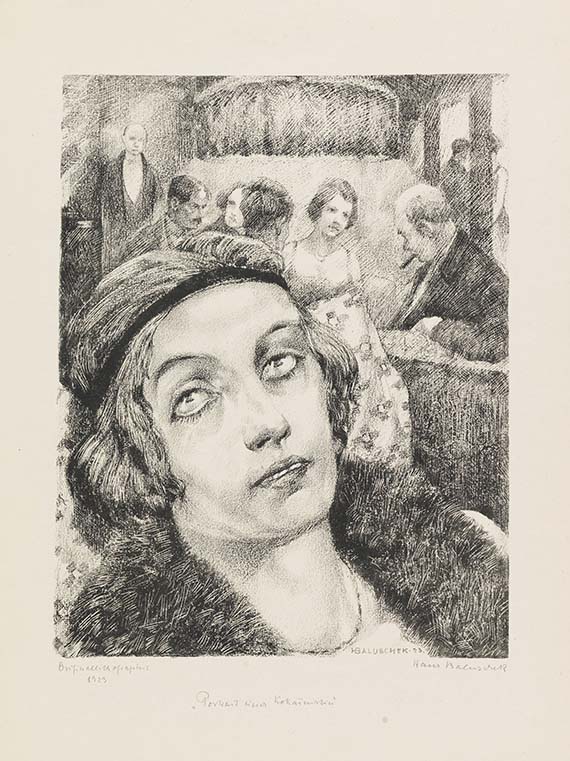 Hans Baluschek - Portrait einer Rummelnutte. Portrait einer Kokainistin. Portrait einer Säuferin - 