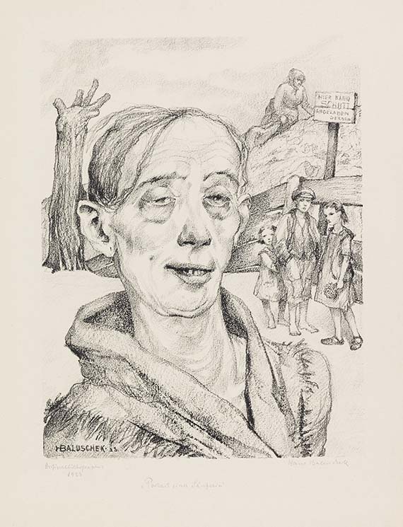 Hans Baluschek - Portrait einer Rummelnutte. Portrait einer Kokainistin. Portrait einer Säuferin - 