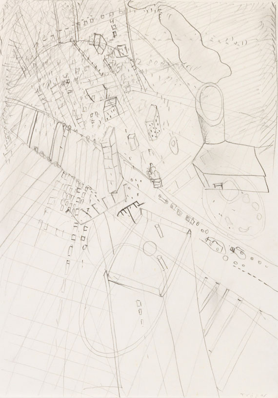 Rudi Tröger - Konvolut (12 Bll.): Enthalten u. a. "o.T. (Landschaftlicher Garten)", "o.T. (Stadtlandschaft)" - 