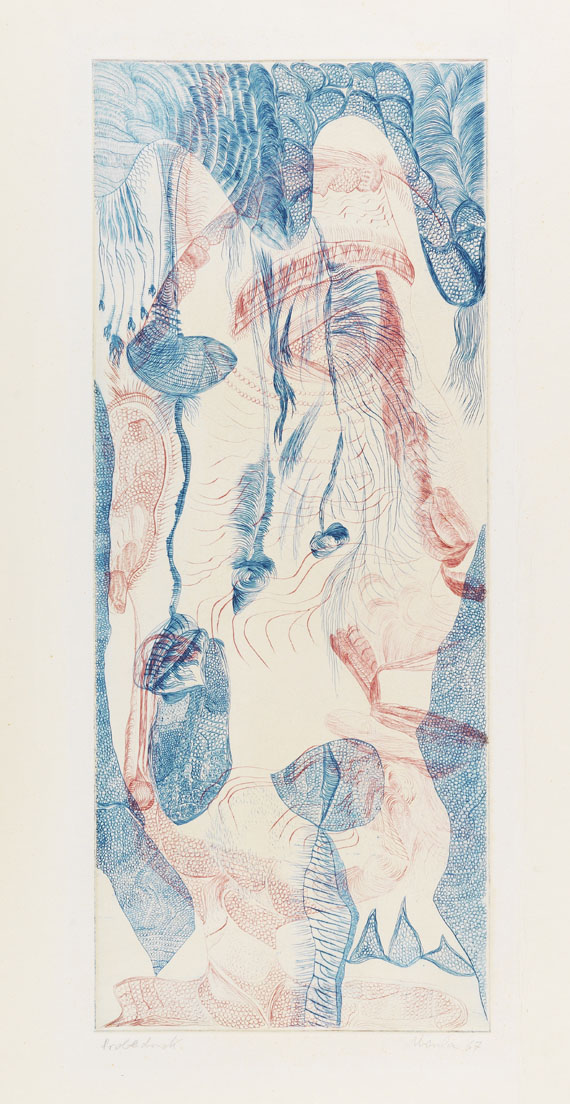 Ursula Schultze-Bluhm - Konvolut (3 Bll.): Enthalten u. a. "blau, in Erinnerung" und "Herzliche Neujahrsgrüße" - 
