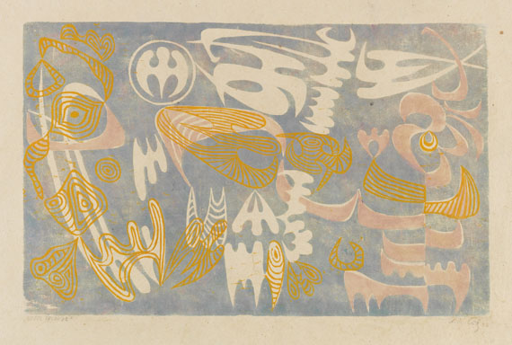 Karl Otto Götz - Konvolut (2 Bll.): Vogelpflanze. Ariel und die Vogelhexen - 