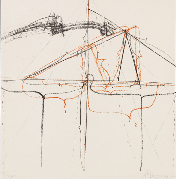 Gerhard Hoehme - Konvolut (3 Bll.): Enthalten u. a. "Ohne Titel" - 