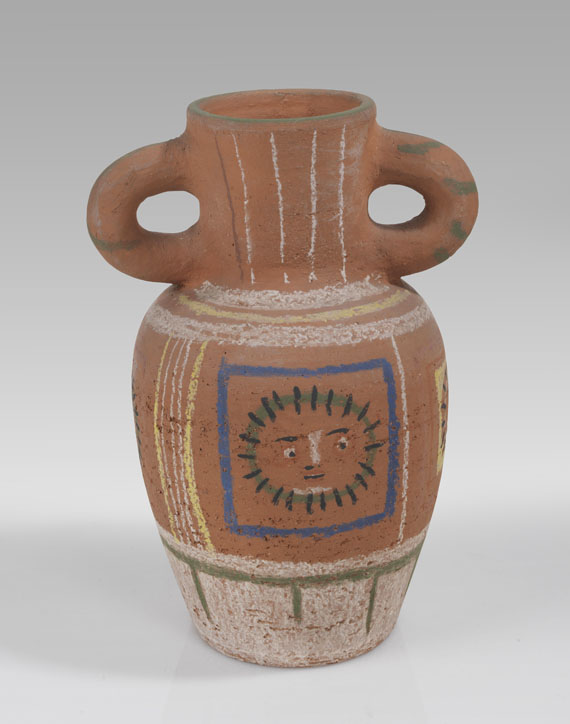 Pablo Picasso - Vase avec Decoration Pastel - 