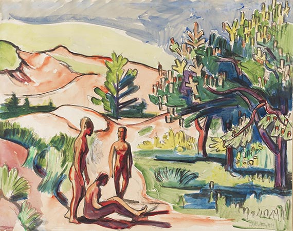 Hermann Max Pechstein - Akte in den Dünen