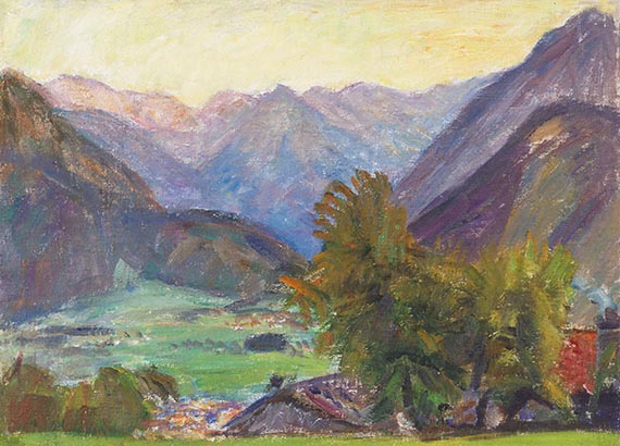 Otto Modersohn - Blick ins Ostrachtal mit Hintersteiner Bergen